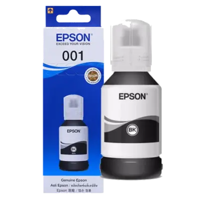Genuine Epson 001 Black Ink Bottle (C13T03Y100) - 127ml Pigment Ink for L-Series