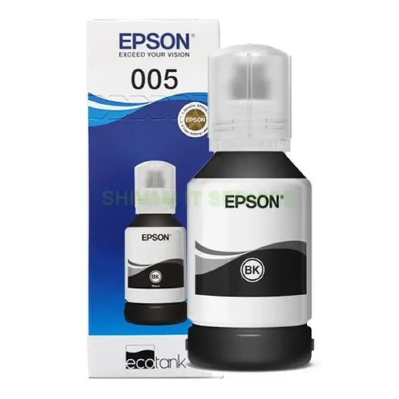 Genuine Epson 005 High-Capacity Black Ink Bottle (120ml) – Pigment Black for EcoTank M-Series