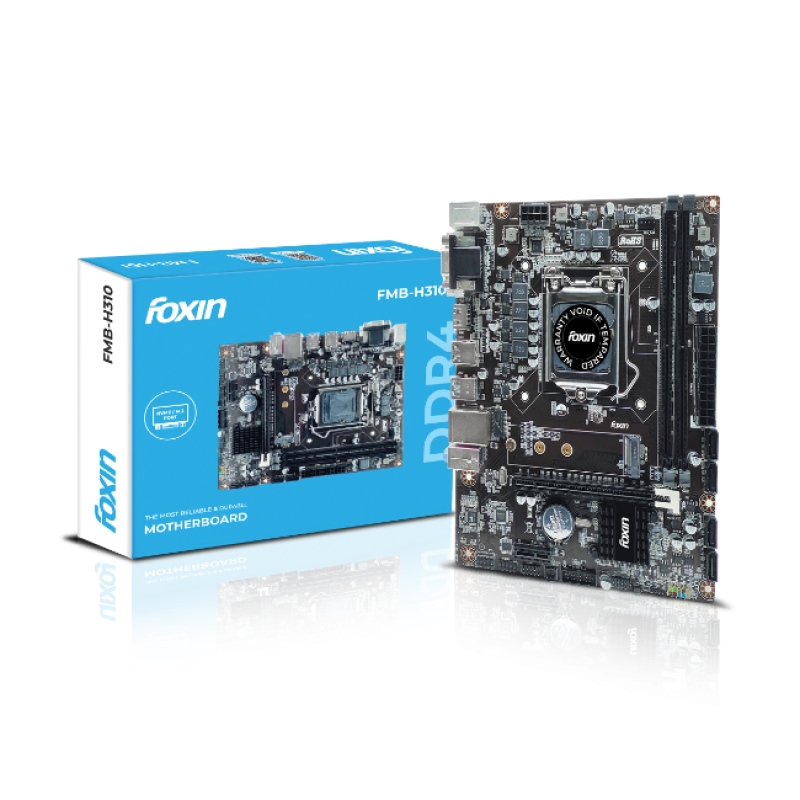 Foxin FMB-H310 PRIME Motherboard | LGA 1151 Socket | Supports Intel 8th & 9th Gen | Dual Channel DDR4 (32GB Max) | NVMe M.2 Slot | 2 Years Warranty